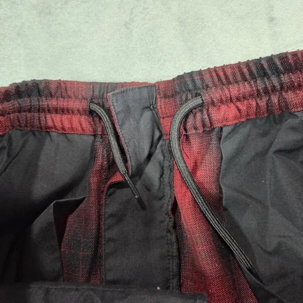 Stussy Pants Mens Small Red Black Shadow Bryan Plaid Wool Blend Skater Surf - Picture 5 of 12